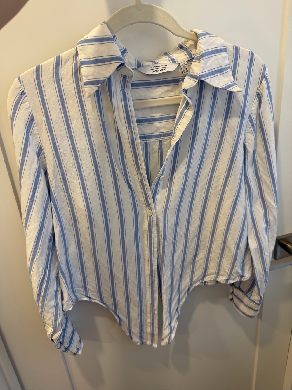 & Other Stories Blue and White Striped Shirt
